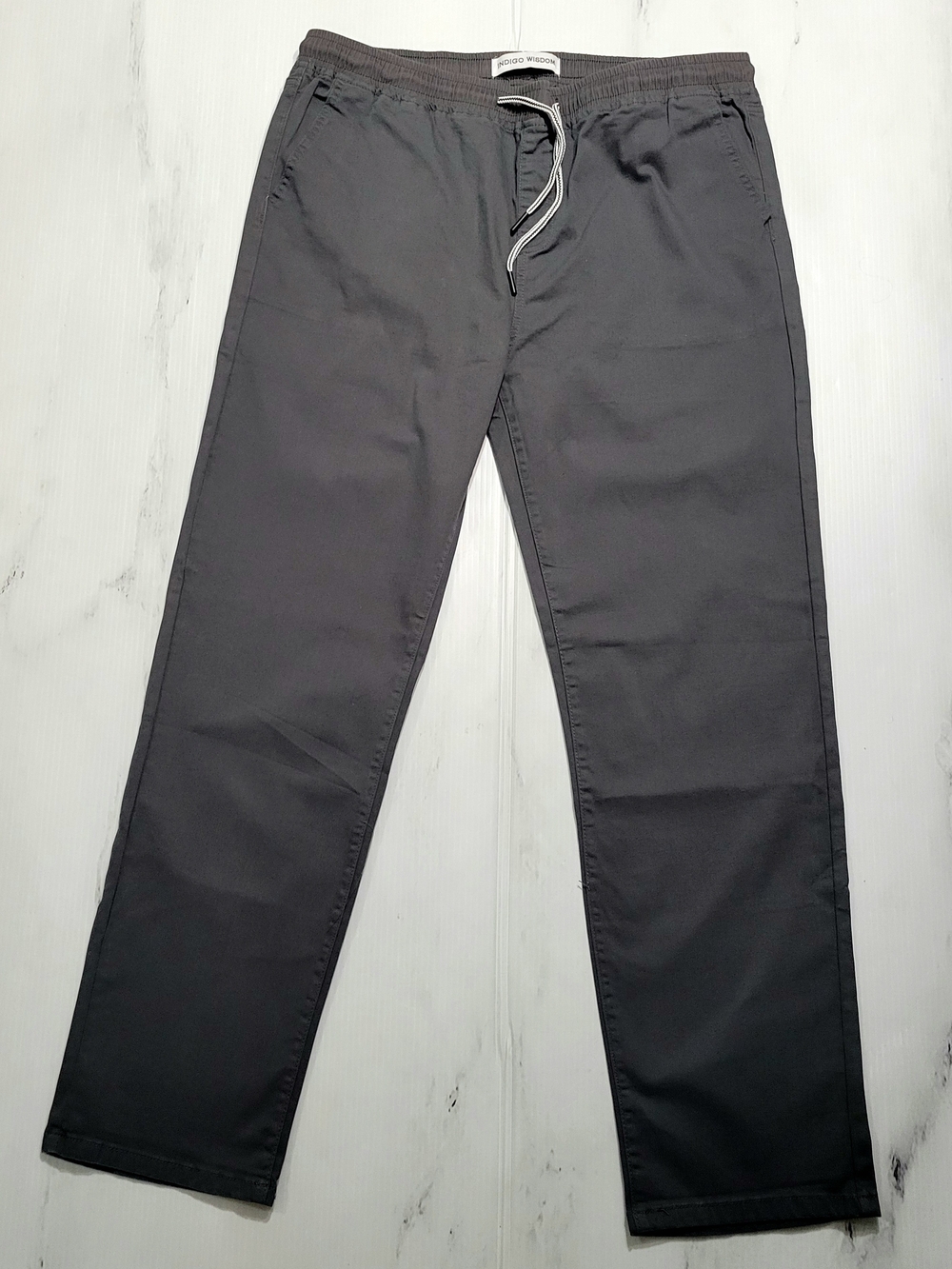 INDIGO WISDOM Mens XXL x 32 Stretch Chino Pants Elastic Waist